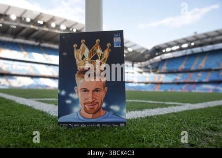 Etihad Stadium, Manchester, Großbritannien. Mai 2025. Premier League Football, Manchester City gegen Bournemouth; Kevin de Bruyne wird vor seinem finalen Auftritt im Etihad Stadium vorgestellt. Credit: Action Plus Sports/Alamy Live News Stockfoto