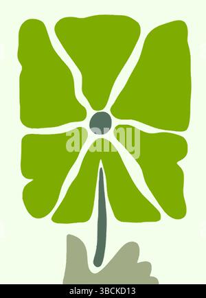 Stilisierte Grüne Blume Vektor-Illustration Stock Vektor