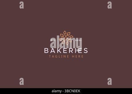 Minimalistisches Natural Farm, Bäckereien und Logo für Bio-Produkte. Vorlage Für Modernes Kreatives Design. Stock Vektor