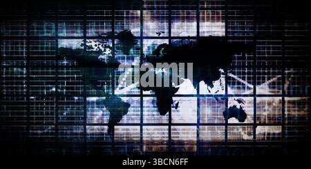 Globales Netzwerk mit modernem Konzept Stockfoto