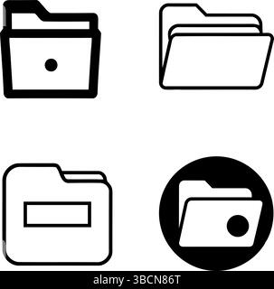Folder Icons Collection – Minimalistische Vektordesigns Stock Vektor