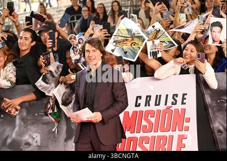 20. Mai 2025, Mexiko-Stadt, Ciudad de Mexico, Mexiko: Schauspieler Tom Cruise besucht den roten Teppich für Mission: Impossible - The Final Reckoning Mexico City Film Premiere im Auditorio Nacional. Am 20. Mai 2025 in Mexiko-Stadt. (Kreditbild: © Carlos Tischler/OKULARBOGEN via ZUMA Press Wire) NUR REDAKTIONELLE VERWENDUNG! Nicht für kommerzielle ZWECKE! Stockfoto