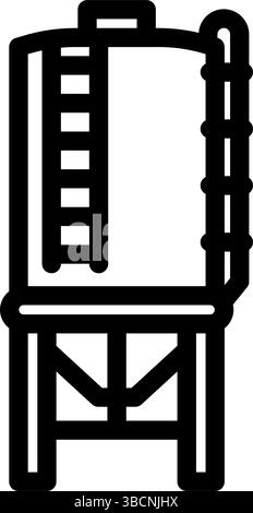 Silo-Zementlinie-Symbol-Vektor-Illustration Stock Vektor