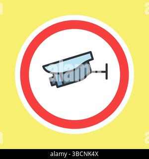 Video-Überwachungsaufkleber, CCTV-Kamera-Aufkleber Stock Vektor