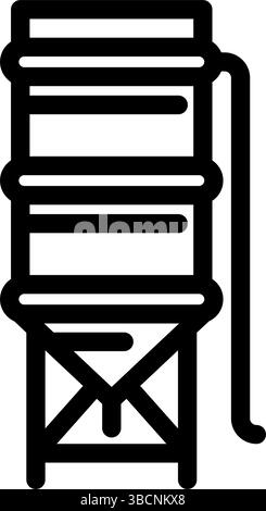Silo-Zement-Produktionslinie Icon-Vektor-Illustration Stock Vektor