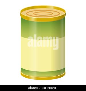 Metall Dose Dose Modell-Vorlage Stock Vektor