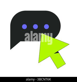 Chatten Sie Bubble, und klicken Sie auf den Cursor 2D-Zeichentrickobjekt Stock Vektor