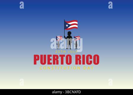 Puerto Rico Tag der Verfassung zu Ehren unserer Stiftung und Zukunft Stock Vektor