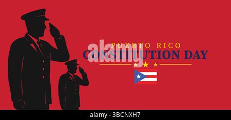 25. Juli Ein Tag der Einheit und des Stolzes für die Verfassung von Puerto Rico Stock Vektor