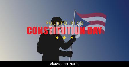 Der Tag der Verfassung von Puerto Rico zum 25. Juli und seine Bedeutung Stock Vektor