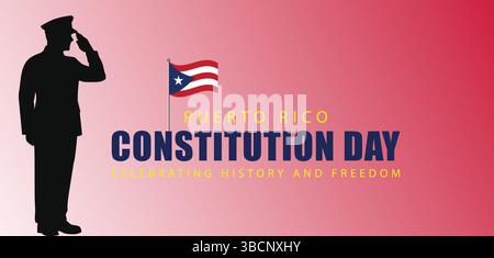Am 25. Juli feiert Der Tag der Verfassung von Puerto Rico Das Erbe der Souveränität Stock Vektor