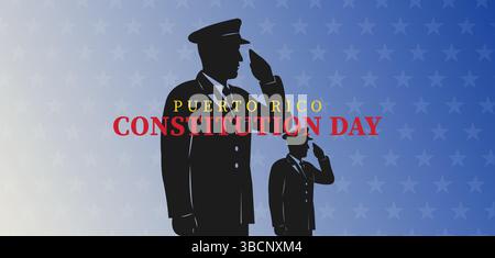 Wir feiern die Freiheit die Bedeutung des Tages der Verfassung von Puerto Rico Stock Vektor