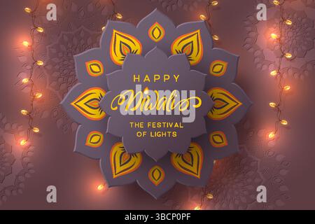 Flyer oder Poster für das Diwali-Festival. Stock Vektor