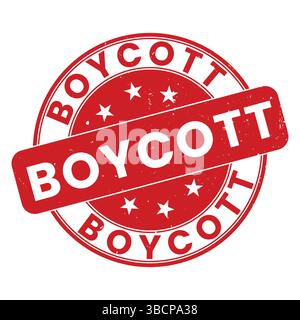 Boykott-Grunge-Stempel, Boykott-Etikettenvektor. Runder Boykott-Boykott-Boykott-Schild, Briefmarken Stock Vektor
