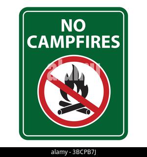 Grüne Lagerfeuer- oder Lagerfeuer-Symbol. Flaches, einfaches, trendiges, modernes Logo, Grafikdesign, isoliertes Element. Stock Vektor