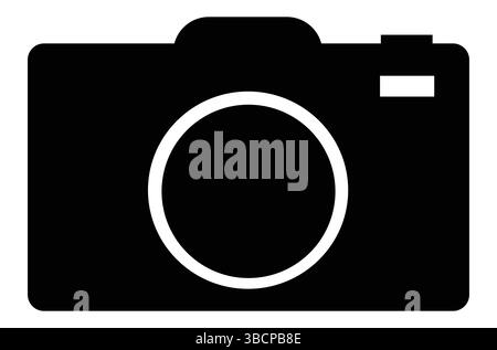 Fotokamera,Fotosymbol, Fotoschild,Fotokamera im flachen Stil,Kamerasymbol,Fotokamera-Silhouette. Stock Vektor