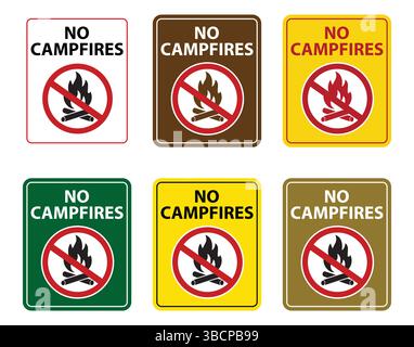 Mehrfarbiges Symbol für Lagerfeuer oder Lagerfeuer. Flaches, einfaches, trendiges, modernes Logo, Grafikdesign, isoliertes Element. Stock Vektor