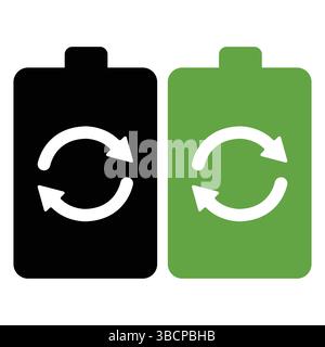 Batteriesymbole eingestellt. Hochwertige schwarze Vektorsymbole. Ladeanzeige für Baterry. Batery Level, Energie, voll. Logo für Akku-Ladezustand. Stock Vektor