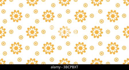 Helle Sommerblumen auf weißem Hintergrund nahtloses Muster. Einfaches Blumenmuster und Vektorgrafik Stock Vektor