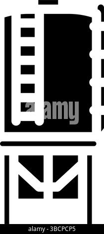 Silo-Zement-Glyphe-Symbol-Vektor-Illustration Stock Vektor