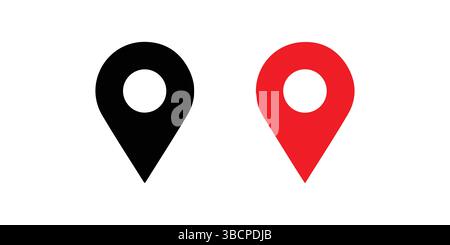 Kartenmarkierung neue Kartensymbole Positionssymbol auf dem Kartenvektorsymbol Positionsmarkierung Positionsmarkierung Stock Vektor