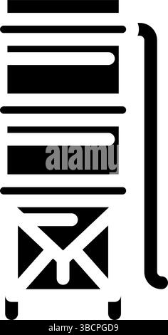 Silo-Zementproduktion Glyphe-Symbol-Vektor-Illustration Stock Vektor