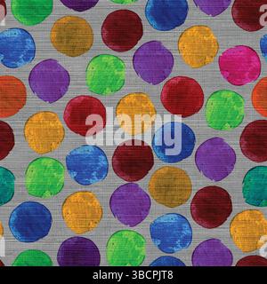 Nahtloses buntes Aquarellmuster auf strukturiertem Leinenhintergrund Stock Vektor