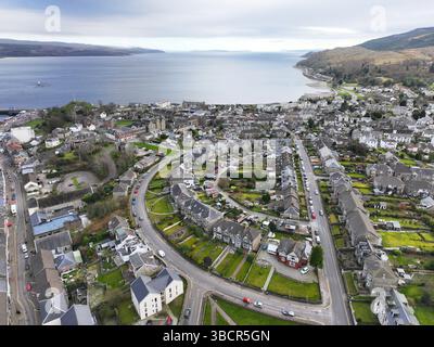 Drohnenansicht von Dunoon Argyll und Bute Scotland Stockfoto