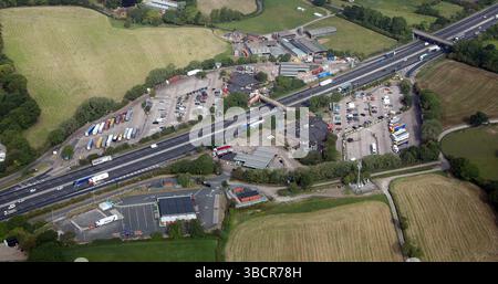 Aus der Vogelperspektive des Roadchef M6 Sandbach Services Stockfoto