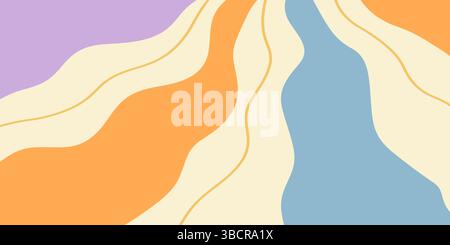 Verdrehte Sonnenstrahlen Retro grooviger Banner Hintergrund Stock Vektor