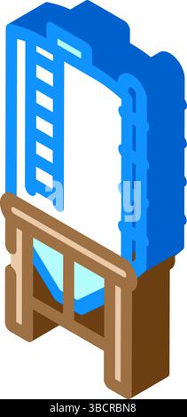 Silozement isometrische Iconvektorillustration Stock Vektor