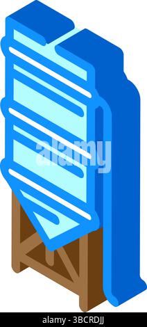 Silozementproduktion isometrische Iconvektorillustration Stock Vektor