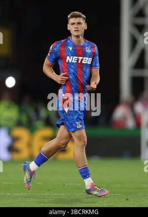London, Großbritannien. Mai 2025. Justin Devenny von Crystal Palace während des Spiels Crystal Palace gegen Wolverhampton Wanderers Premier League im Selhurst Park, London. Der Bildnachweis sollte lauten: Paul Terry/Sportimage Credit: Sportimage Ltd/Alamy Live News Stockfoto