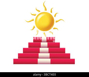 Sun Burst 3D Icon Inti Raymi 3D Icon Sammlung Vektor Illustration Stock Vektor