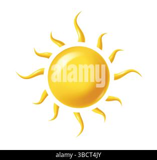 Sun Burst 3D Icon, Inti Raymi 3D Icon Kollektion, Vektor Illustration Stock Vektor