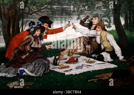 Partie Carrée,1870, von dem französischen Künstler und Maler,James Jacques Joseph Tissot (1836-1902),Ottawa,National Gallery of Canada. Stockfoto