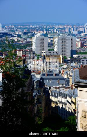 Blick auf Paris von Montmartre, Paris, Frankreich, Europa. Stockfoto