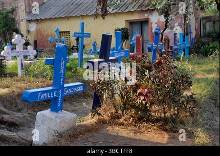Asie, Inde du Sud, Pondicherry, le cimeti re fran ais/Uppalam Friedhof in Puducherry (Pondichery), Tamil Nadu, Südindien, Asien Stockfoto