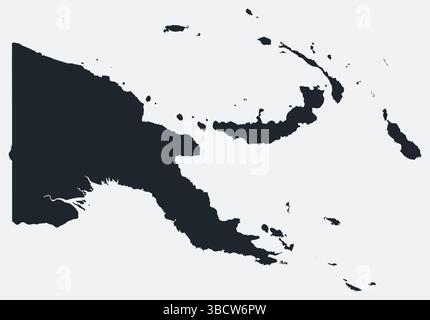 Papua-Neuguinea-Karte. Nur eine einfache Grenzkarte. Die Form des Landes. Flacher leerer Papua-Neuguinea-Umriss. Abbildung der Vektorbegrenzung. Stock Vektor