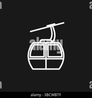 Seilbahnsymbol Vektor einfache Umrissdarstellung der Gondelbahn Grafik Stock Vektor