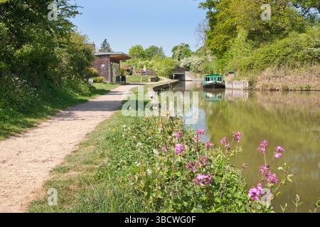 Wey und Arun Kanal im Loxwood Lock Canal Centre, Billingshurst, West Sussex, England Stockfoto