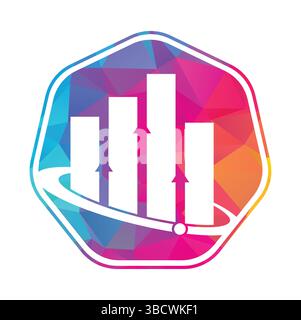 Designvorlage für das Vektor-Logo von Planet Stats. Design-Konzept des World Finance Logos. World STATS Logo. Stock Vektor