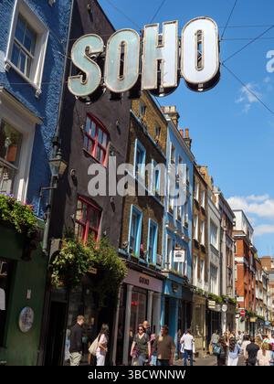 Soho-Schild auf der Beak Street, West End, Westminster, London, Großbritannien Stockfoto