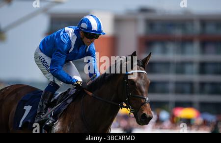 Al Aasy und Jim Crowley starten die Gruppe 3 Sky Sports Racing Aston Park Stakes in Newbury. Credit JTW equine Images / Alamy Stockfoto
