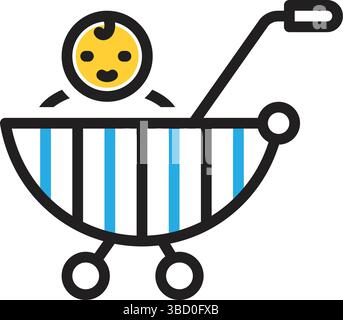 Symbol für Kind, Kinderwagen Stock Vektor