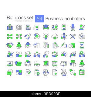Farbsymbole für Business-Inkubatoren Stock Vektor