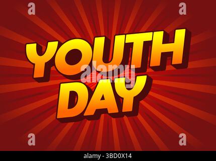 Jugendtag. Verspielter und lebendiger Text für dynamisches Poster- oder Bannerdesign Stock Vektor