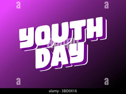Jugendtag. Verspielter und lebendiger Text für dynamisches Poster- oder Bannerdesign Stock Vektor