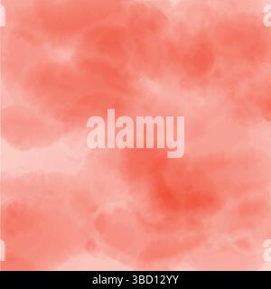 Abstraktes Rot- und Rosa-Aquarelldesign mit Wolkenmuster und strukturiertem Hintergrund Stock Vektor
