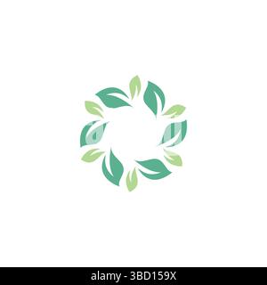 Organic Circle Leaf Logo-Design Stock Vektor